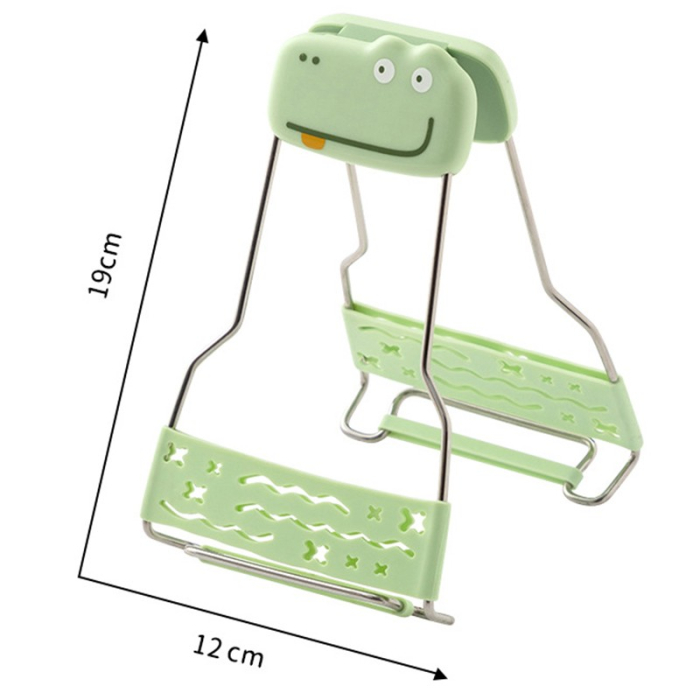 Clema pentru Boluri Creativa, , Anti-Alunecare, din Silicon, de Uz Casnic, Rezistent la Temperaturi Inalte, Model Animat, 19x12 cm, Verde [2]