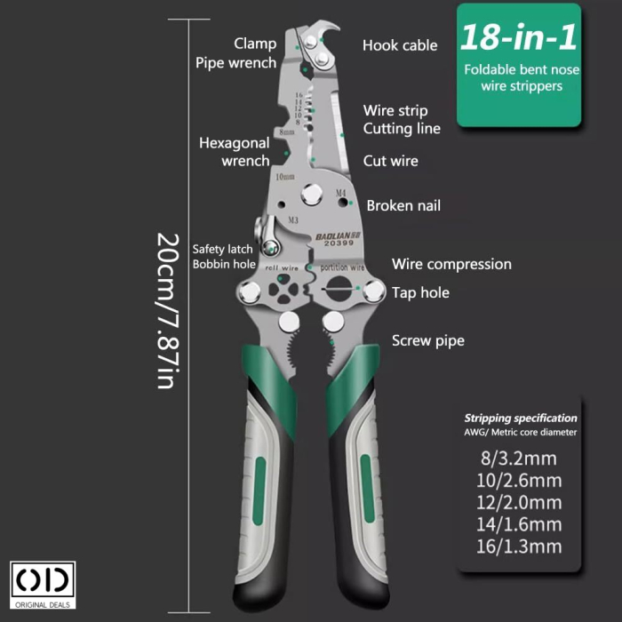 Cleste Multifunctional 18 Functii, Otel Galvanizat, Pliabil, Gri – ORIGINAL DEALS [6]