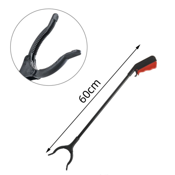 Cleste pentru Colectarea Deseurilor, , din Metal si Plastic, 60 cm, Fara Maini Murdare, Negru/Rosu [6]