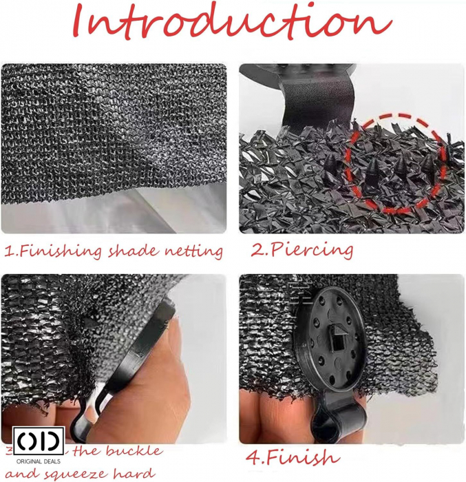 clipsuri fixare plasa umbrire, clipsuri plasa camuflaj, clipsuri plastic PVC, clipsuri rezistente UV, clipsuri prindere plasa gradina, clipsuri pentru plase de umbrire, clipsuri montaj plasa camuflaj, clipsuri prindere plasa camping, [8]