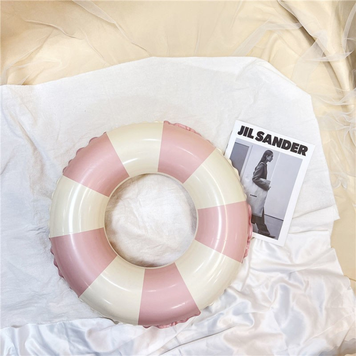 Colac de inot gonflabil pentru copii, In dungi Roz- Galben, , diametru 66 cm [4]