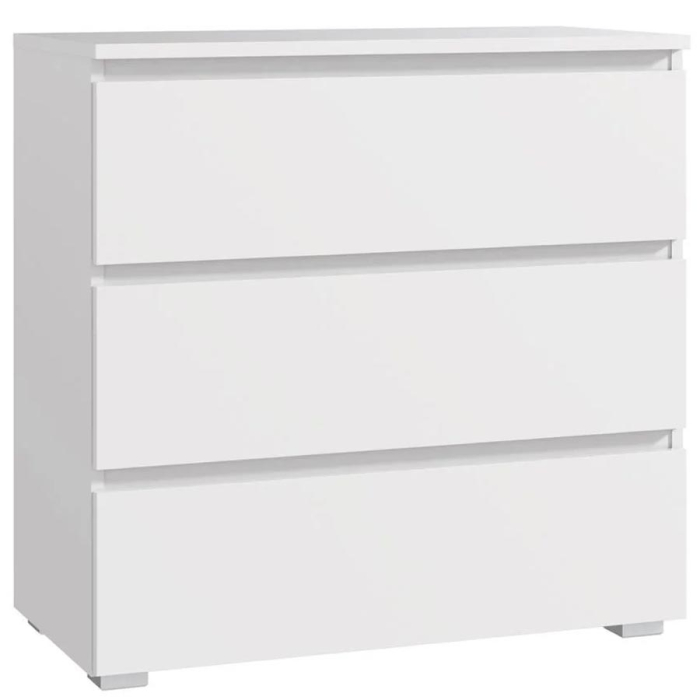 Comoda cu 3 sertare NEO 80, 80x40x80 cm, finisaj alb mat [1]