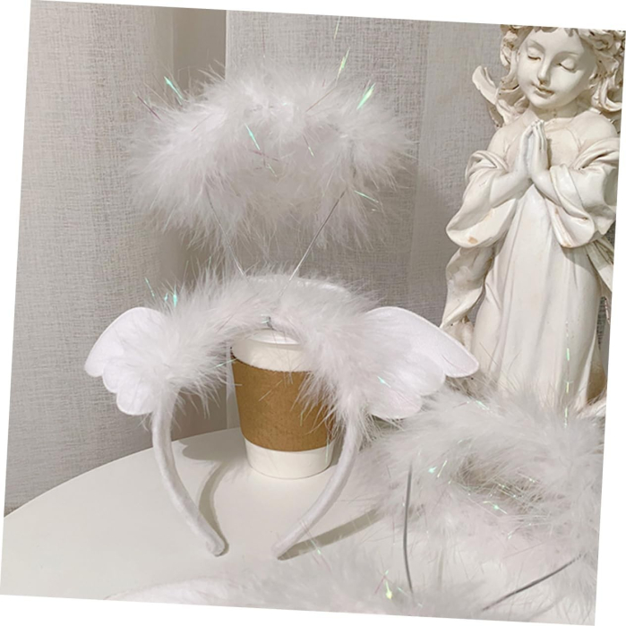 Coronita de Ingeras pentru Copii, , Bentita cu Aura, Marime Universala, Alb [2]