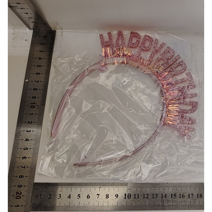 Coronita Decorativa pentru Petreceri, , Tema Aniversare, Model Happy Birthday, Marime Universala, Rose [5]