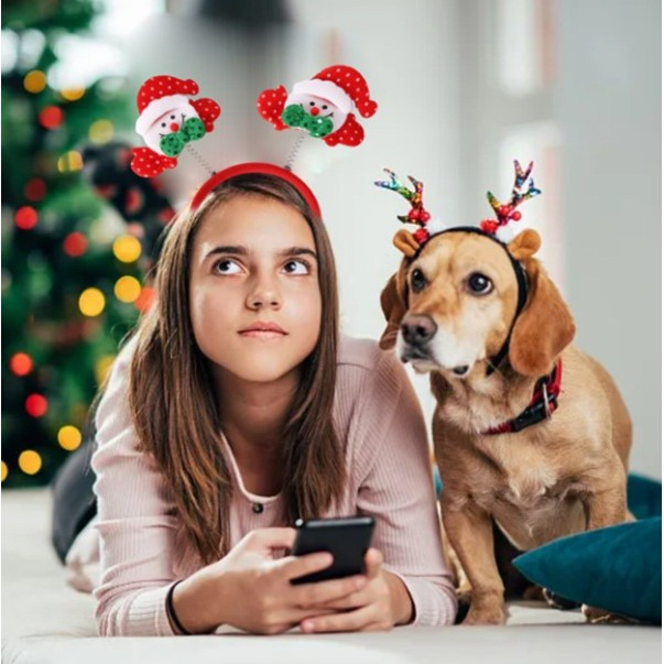 Coronita Decorativa, , Tema Craciun, 12 x 25 cm, Model Om de Zapada, Marime Universala, Rosu/Alb [3]