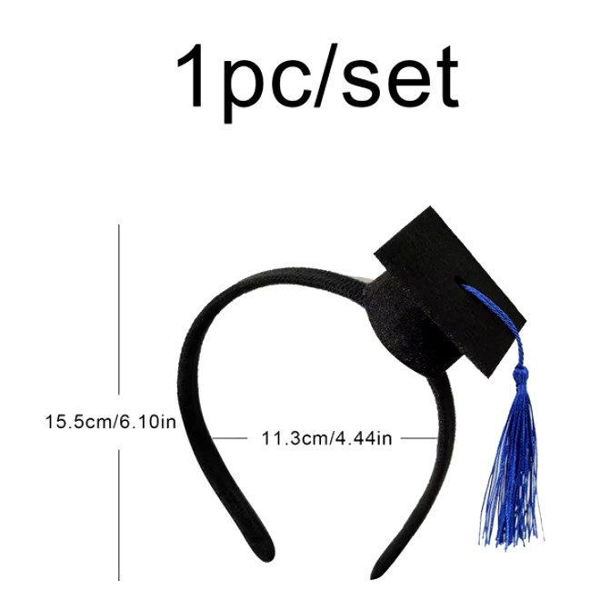 Coronita pentru Absolvent, , Bentita cu Toca, Marime Universala, Tematica Absolvire, Negru-Albastru [8]