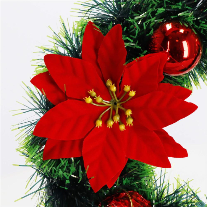 Coronita pentru Craciun, 35 cm, din brad artificial, cu decoratiuni, verde [8]