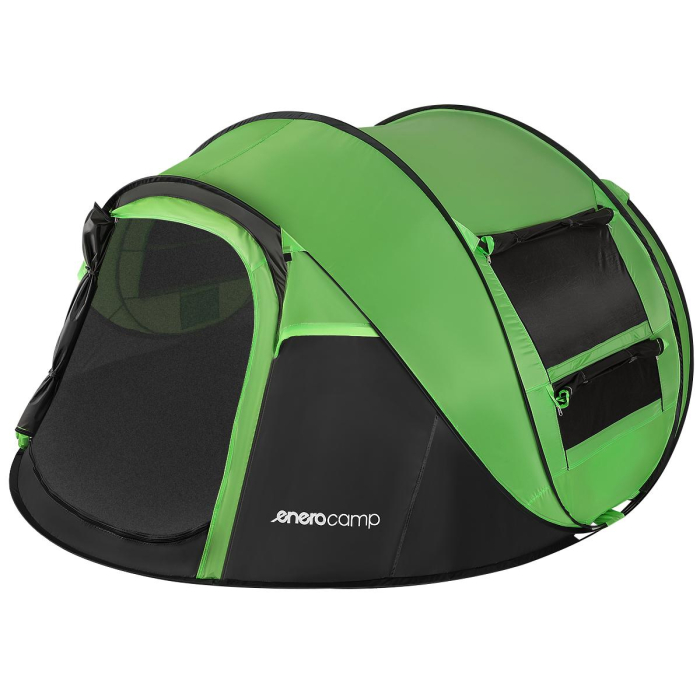Cort autoexpandabil 4 persoane, 4 ferestre, 2 usi, impermeabil 1000 mm, 280x210x115 cm, verde-negru [1]
