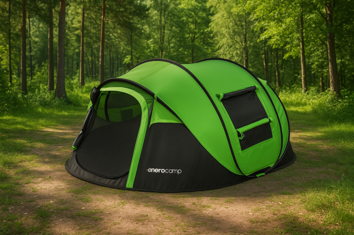 Cort autoexpandabil 4 persoane, 4 ferestre, 2 usi, impermeabil 1000 mm, 280x210x115 cm, verde-negru [6]