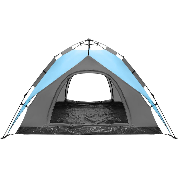 Cort camping 3 persoane, automat cu sistem pop-up, 2 intrari, 2000 mm, 210x180x140 cm, albastru [13]