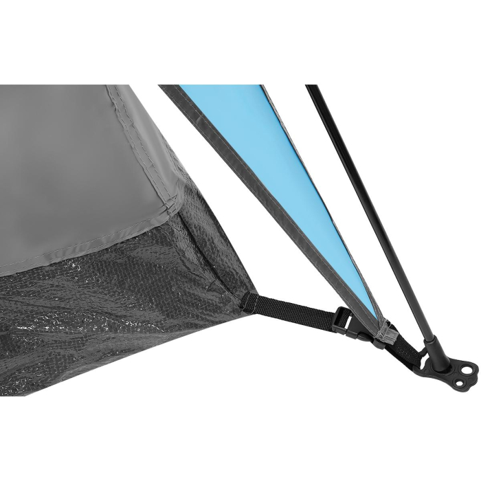 Cort camping 3 persoane, automat cu sistem pop-up, 2 intrari, 2000 mm, 210x180x140 cm, albastru [4]