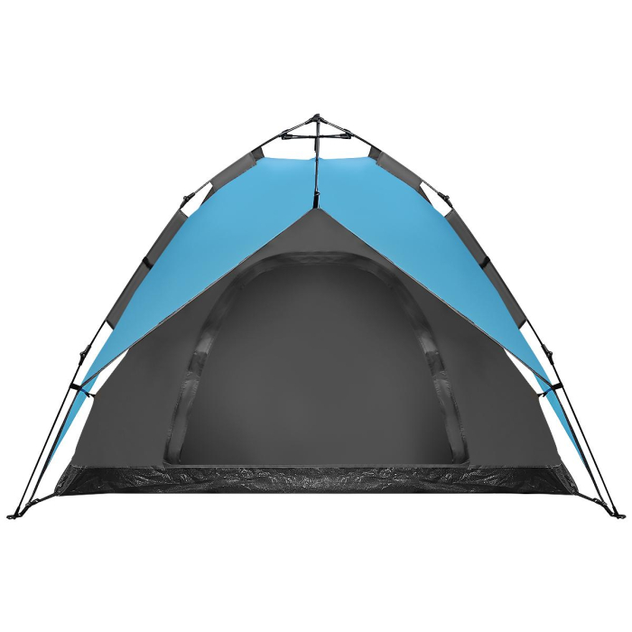 Cort camping 3 persoane, automat cu sistem pop-up, 2 intrari, 2000 mm, 210x180x140 cm, albastru [14]