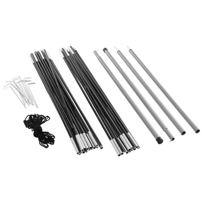 Cort camping iglu, 4 persoane, impermeabil, plasa anti-insecte, 240x210x130 cm, gri [6]