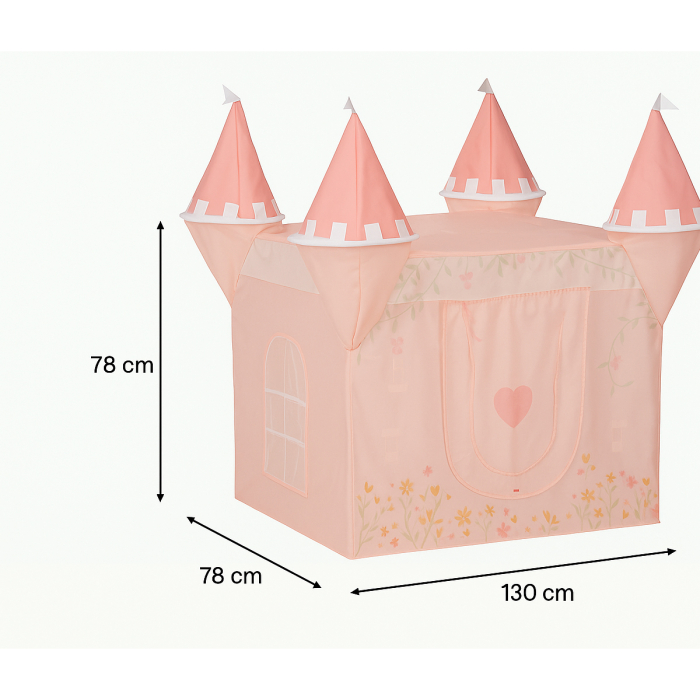 Cort copii Atmosphera tip castel, pop-up cu ferestre si usa, 130x78x78 cm, roz [4]