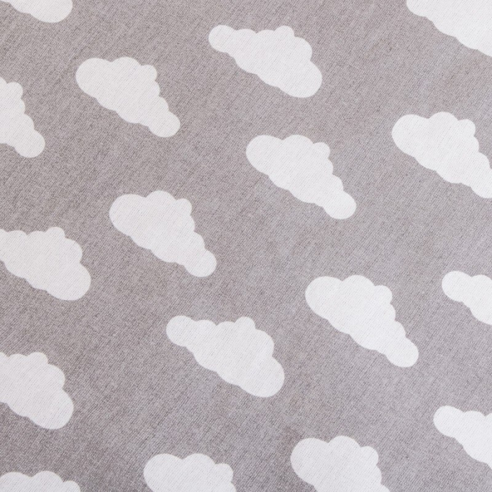 Cort copii Sersimo stil indian Teepee Tent cu fereastra, covoras gros si 2 perne, alb gri cu norisori [9]