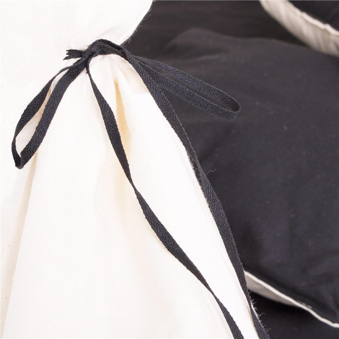 Cort copii Sersimo stil indian Teepee Tent cu fereastra, covoras gros si 2 perne, alb negru [6]