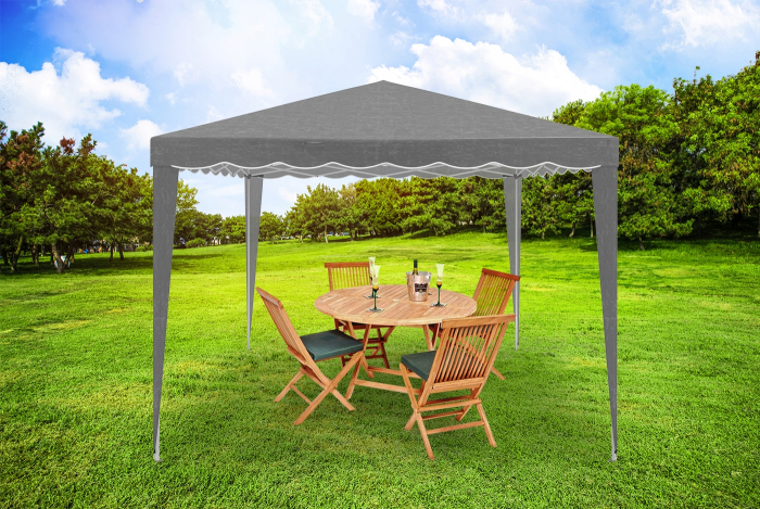 Cort pavilion de gradina pliabil automat pop-up, impermeabil, cu protectie UV, 300x300cm, gri [3]
