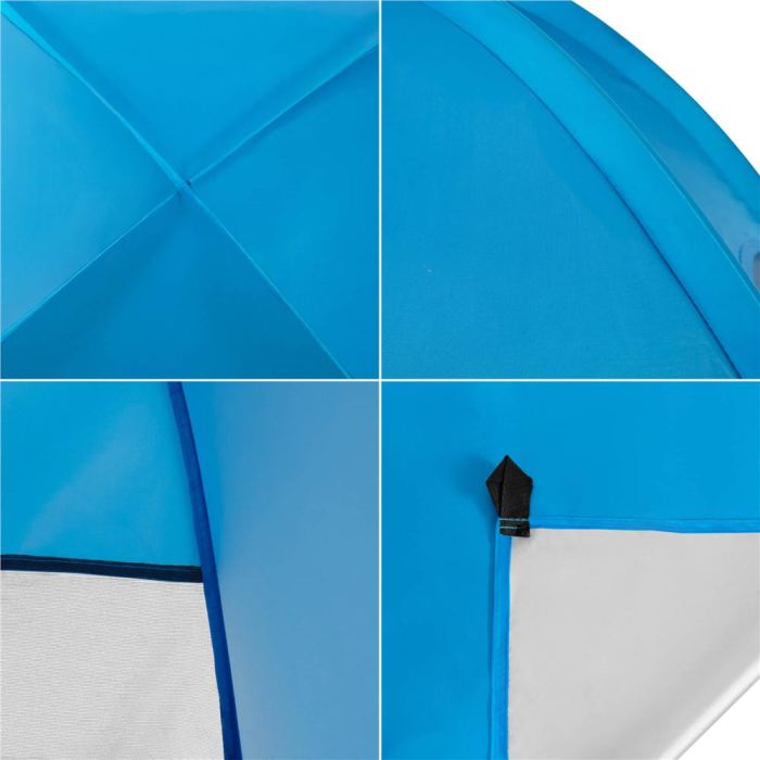 Cort plaja autoexpansibil POP-UP cu plasa ventilatie si protectie UV, 160x140x115 cm, albastru [18]