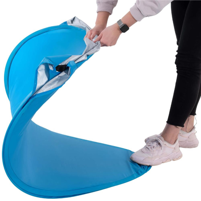 Cort plaja autoexpansibil POP-UP cu plasa ventilatie si protectie UV, 160x140x115 cm, albastru [13]