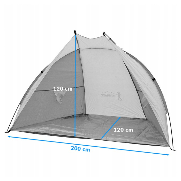 Cort plaja pentru 2 persoane, cu protectie UV si podea izolanta, 200x120x120 cm, albastru [2]