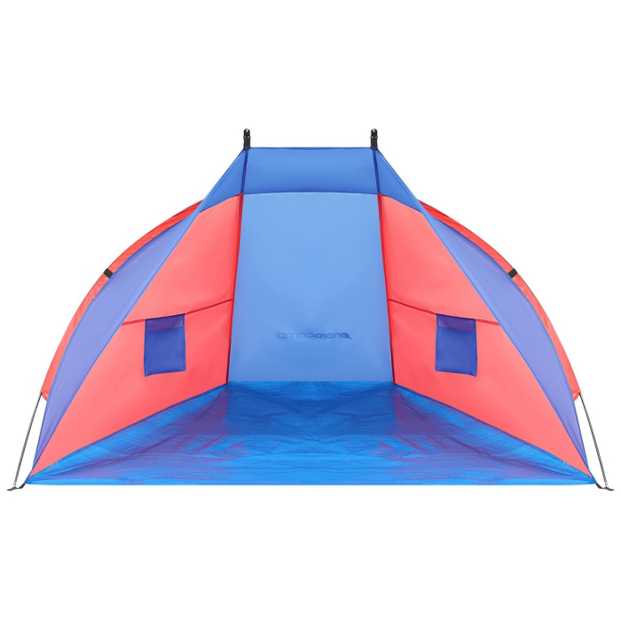 Cort plaja pentru 2 persoane, cu protectie UV si podea izolanta, 200x120x120 cm, albastru si roz [1]
