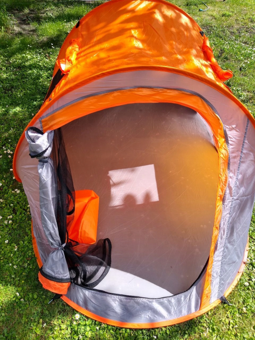 Cort plaja si picnic Sersimo, protectie UV, 210x130x90 cm, portocaliu gri [5]