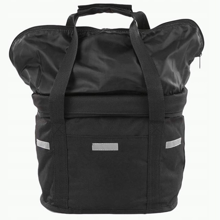 Cos bicicleta fata 34x24x25 cm, aluminiu si material textil, sistem click, cu husa ploaie, negru [9]