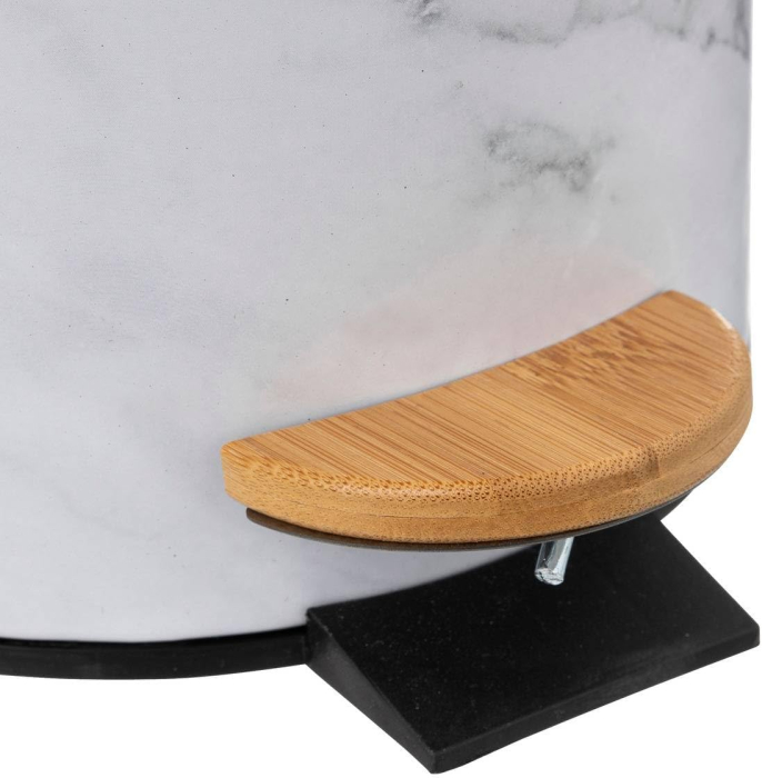 Cos de gunoi cu pedala 5Five Lea cu inchidere soft-close, PP si otel, 17x25 cm, alb [5]