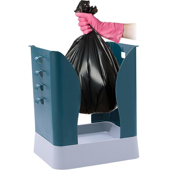 Cos de Gunoi Extensibil, , din Plastic, Reglabil, Pliabil, Versatil, pentru Bucatarie, Baie sau Birou, Cos Universal, 21x25x17 cm, Albastru Gri [8]