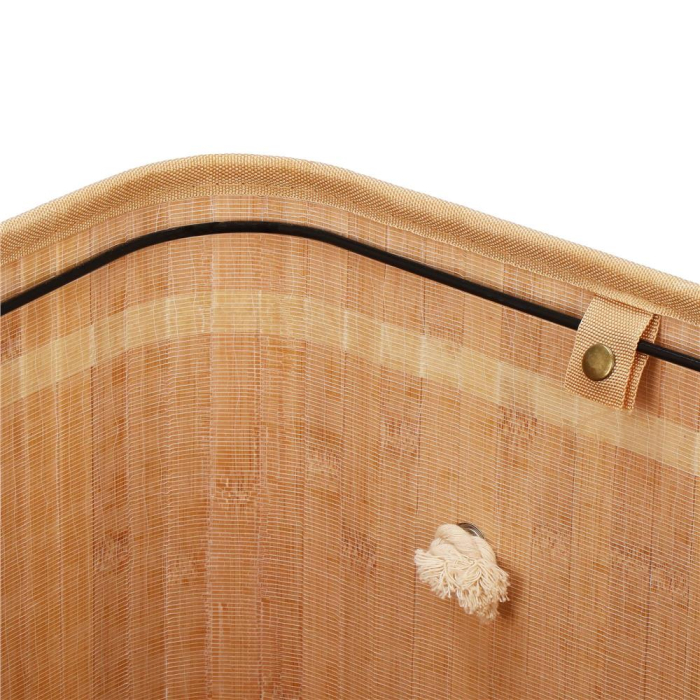 Cos de rufe din bambus, pliabil, cu captuseala detasabila lavabila, 3 compartimente, 150L, 63x42x62cm, maro [11]