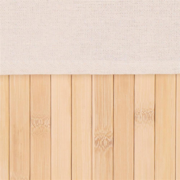 Cos de rufe din bambus, pliabil, cu captuseala detasabila lavabila, 3 compartimente, 150L, 63x42x62cm, maro [9]