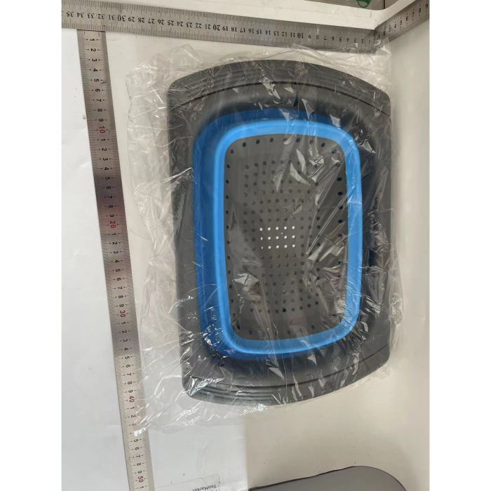 Cos de Scurgere Retractabil pentru Chiuveta, , cu Filtru, pentru Fructe si Legume, de Uz Casnic, 39x12 cm, Design Extensibil pana la 61 cm, cu Manere de Prindere, Albastru [2]