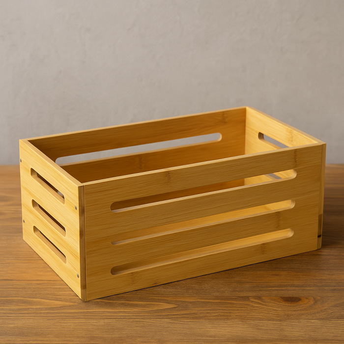 Cos depozitare 5Five din bambus masiv, 15x31x15 cm, natur [5]