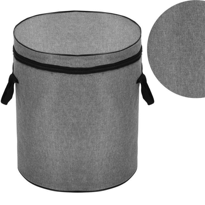 Cos depozitare haine sau jucarii, 40x33cm, bumbac si in, 43 l, gri [15]