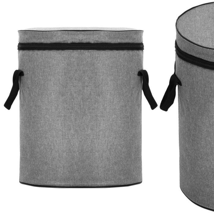 Cos depozitare haine sau jucarii, 40x33cm, bumbac si in, 43 l, gri [16]