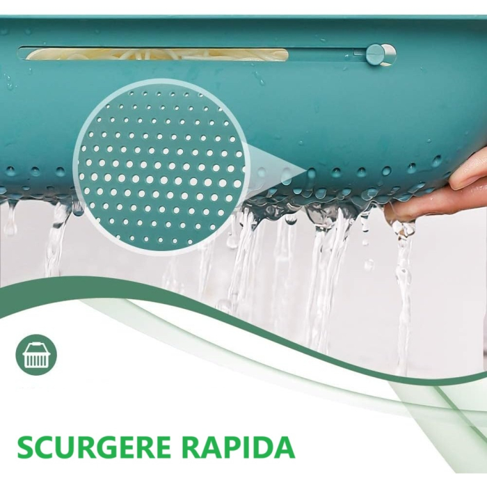 Cos pentru Scurgere Chiuveta de Bucatarie, , Plastic, Telescopic, 36x20x5 cm, Verde [3]