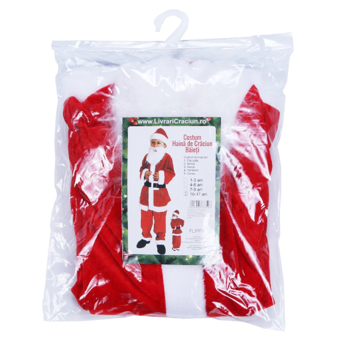 Costum Mos Craciun ® Baiat, 10-12 ani, 5 piese, Catifea [3]