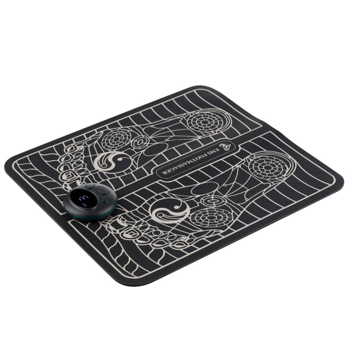 Covoras de Masaj pentru Picioare, EMS, 4 Niveluri de Intensitate, Incarcare USB, Ecran LED, Telecomanda Inclusa, Negru [5]