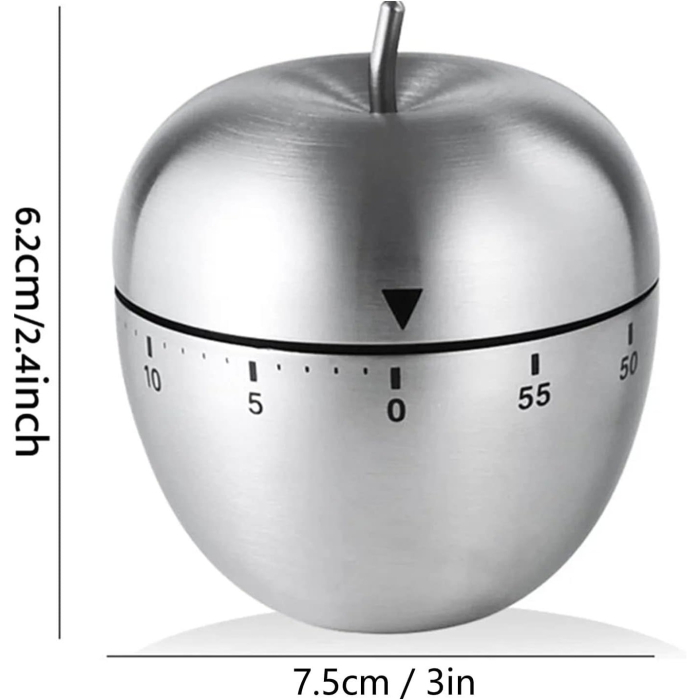 Cronometru de Bucatarie, , Mecanic, Forma de Mar, din Otel Inoxidabil, 60 min Timer, 7.5 x 6.2 cm, Argintiu [6]