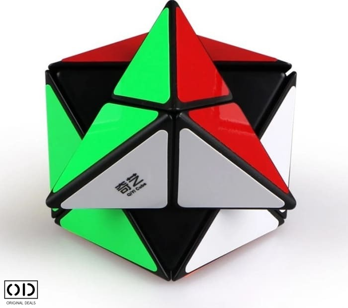 Cub Magic Rubik Puzzle Fun, Jucarie Inteligenta Antistres, cu Triunghiuri pe 6 Fete Colorate, Premium PVC, Original Deals [5]