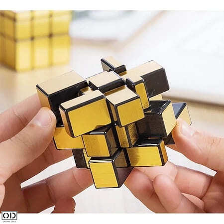 Cub Rubik 3D Magic Inteligent, Jucarie Antistres, 5.5cm, Auriu, Original Deals® [10]