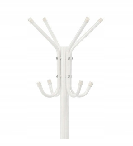 Cuier hol metalic 178 cm, 12 carlige, design minimalist, alb [4]