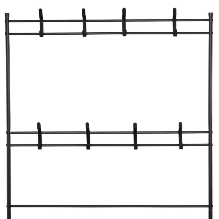 Cuier pentru haine cu banc de depozitare pantofi pe 4 polite, cadru metalic, 25x80x150cm, negru [18]