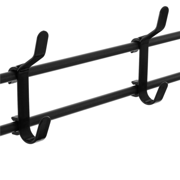 Cuier pentru haine cu banc de depozitare pantofi pe 4 polite, cadru metalic, 25x80x150cm, negru [11]