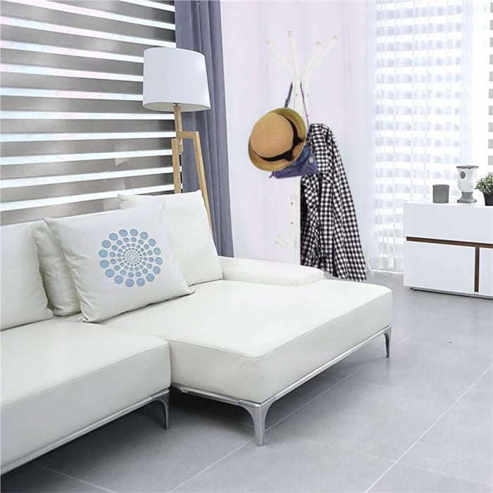 Cuier tip pom metalic Sersimo, 12 agatatoare, 177cm, alb [9]