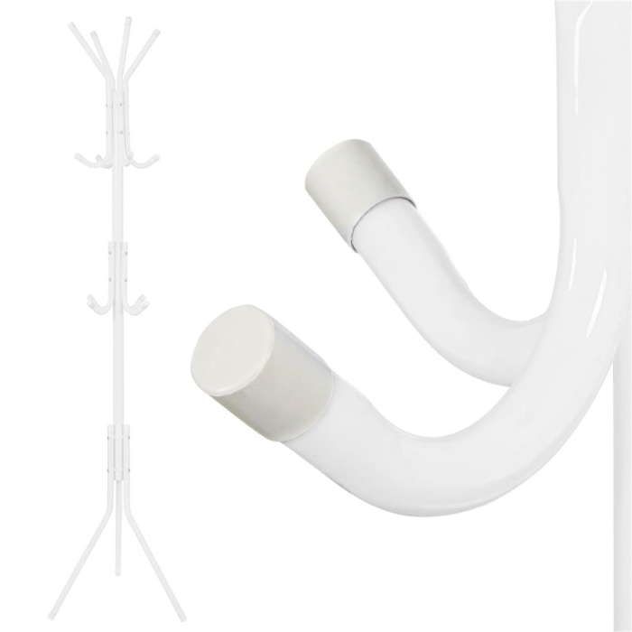 Cuier tip pom metalic Sersimo, 12 agatatoare, 177cm, alb [10]