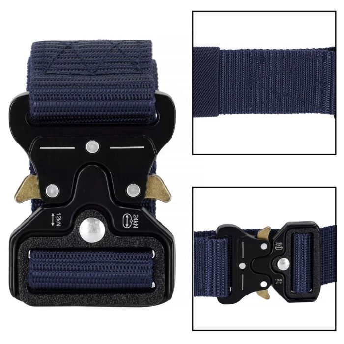 Curea centura Tactical Combat pentru barbati 3.5 x 125 cm, rezistent, albastru inchis [16]