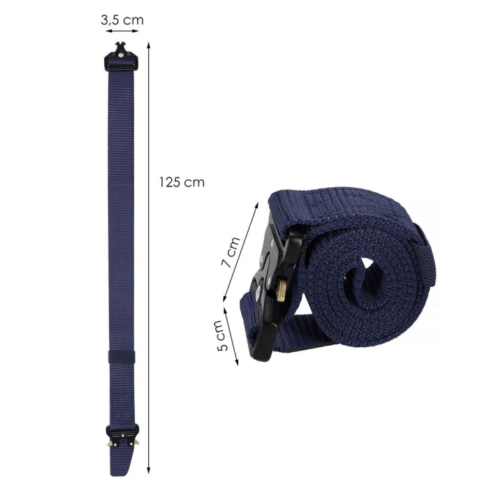 Curea centura Tactical Combat pentru barbati 3.5 x 125 cm, rezistent, albastru inchis [23]