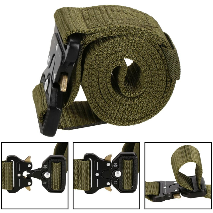 Curea centura Tactical Combat pentru barbati 3.5 x 125 cm, rezistent, verde [13]