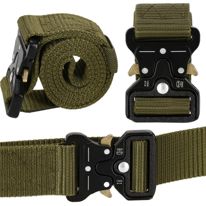 Curea centura Tactical Combat pentru barbati 3.5 x 125 cm, rezistent, verde [18]